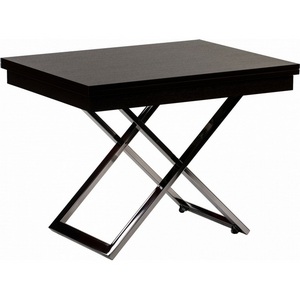 Изображение товара Стол-трансформер подъемно-раскладной (раскрытая книга) Левмар Cross D23/S79 венге/опоры нерж.сталь (прямоугольная столешница, I I-образная опора)