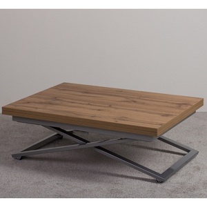 Изображение товара Стол-трансформер на колесах подъемно-раскладной (раскрытая книга) Левмар Compact D38/S59 (дуб вотан/серебро) Levmar (прямоугольная столешница, 2 ножки)