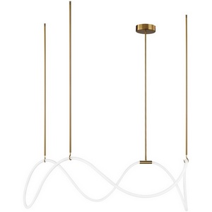 Изображение товара Потолочная люстра на штанге светодиодная с гибким неоном Loft It Thread 10388P/C Brass