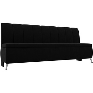 Изображение товара Кухонный прямой диван Кантри (микровельвет черный) Лига Диванов 100150