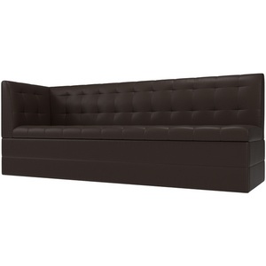 Изображение товара Кухонный диван Бриз с левым углом (экокожа коричневая) Лига Диванов 100388L