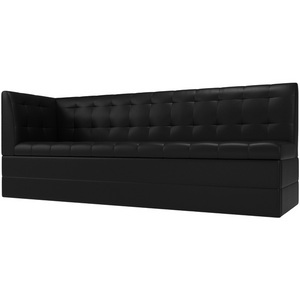 Изображение товара Кухонный диван Бриз с левым углом (экокожа черная) Лига Диванов 100389L