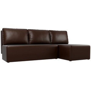 Изображение товара Угловой диван шириной 200 см Поло правый (экокожа коричневая) Лига Диван шириной 200 см ов 100442