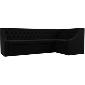 Изображение товара Кухонный угловой диван Мерлин правый (микровельвет черный) Лига Диванов 100454