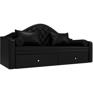 Изображение товара Прямой диван софа Сойер (экокожа черная) Лига Диванов 100589