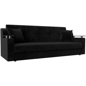 Изображение товара Прямой диван книжка Сенатор (велюр черный) Лига Диванов 100625 Изображение товара Прямой диван книжка Сенатор (велюр черный) Лига Диванов 100625