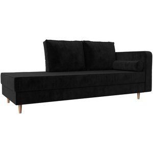 Изображение товара Кушетка Прайм правый (велюр черный) Лига Диванов 100879