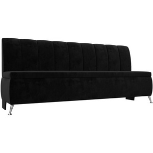 Изображение товара Кухонный прямой диван Кантри (велюр черный) Лига Диванов 106832