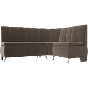 Изображение товара Кухонный угловой диван Кантри правый (велюр коричневый) Лига Диванов 106840