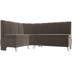 Изображение товара Кухонный угловой диван Кантри левый (велюр коричневый) Лига Диванов 106840L