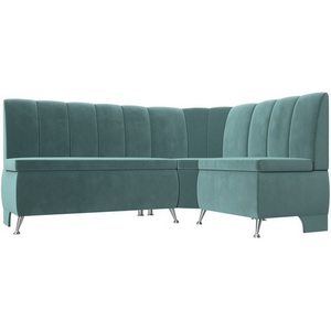 Изображение товара Кухонный угловой диван Кантри правый (Велюр бирюзовый) Лига Диванов 106841