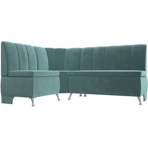 Изображение товара Кухонный угловой диван Кантри левый (Велюр бирюзовый) Лига Диванов 106841L