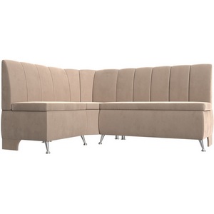 Изображение товара Кухонный угловой диван Кантри левый (велюр бежевый) Лига Диванов 106843L