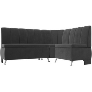 Изображение товара Кухонный угловой диван Кантри правый (велюр серый) Лига Диванов 106844