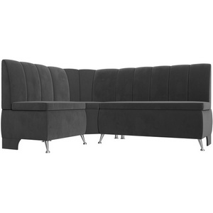 Изображение товара Кухонный угловой диван Кантри левый (велюр серый) Лига Диванов 106844L