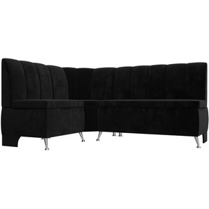 Изображение товара Кухонный угловой диван Кантри левый (велюр черный) Лига Диванов 106845L