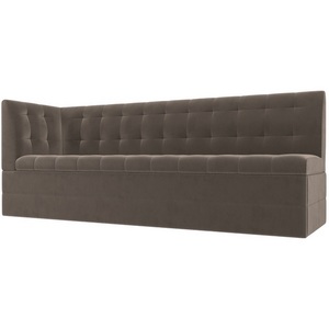 Изображение товара Кухонный диван Бриз с левым углом (велюр коричневый) Лига Диванов 106966L