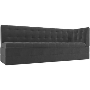 Изображение товара Кухонный диван Бриз с углом (велюр серый) Лига Диванов 106970