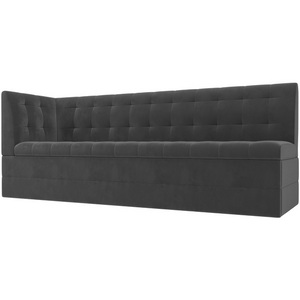 Изображение товара Кухонный диван Бриз с левым углом (велюр серый) Лига Диванов 106970L