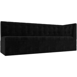 Изображение товара Кухонный диван Бриз с углом (велюр черный) Лига Диванов 106971