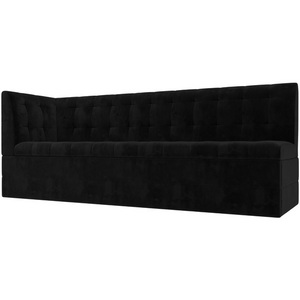 Изображение товара Кухонный диван Бриз с левым углом (велюр черный) Лига Диванов 106971L