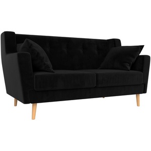 Изображение товара Прямой диван Брайтон 2 (микровельвет черный) Лига Диванов 108929