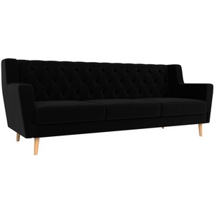 Изображение товара Прямой диван Брайтон 3 Люкс (микровельвет черный) Лига Диванов 108979