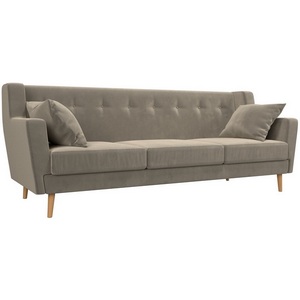 Изображение товара Прямой диван Брайтон 3 (микровельвет бежевый) Лига Диванов 109156