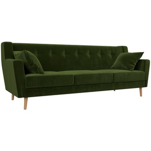 Изображение товара Прямой диван Брайтон 3 (микровельвет зеленый) Лига Диванов 109158