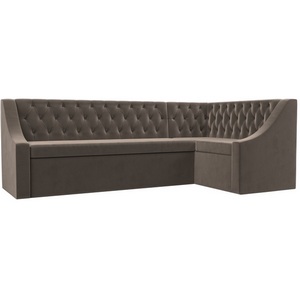 Изображение товара Кухонный угловой диван Мерлин правый (велюр коричневый) Лига Диванов 109424