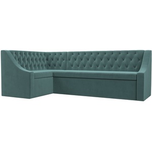 Изображение товара Кухонный угловой диван Мерлин левый (Велюр бирюзовый) Лига Диванов 109425L