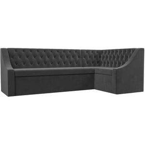 Изображение товара Кухонный угловой диван Мерлин правый (велюр серый) Лига Диванов 109428