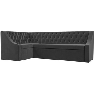 Изображение товара Кухонный угловой диван Мерлин левый (велюр серый) Лига Диванов 109428L