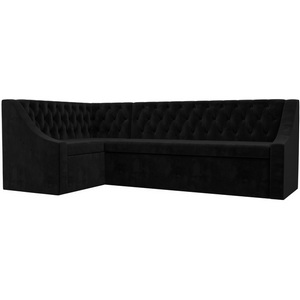 Изображение товара Кухонный угловой диван Мерлин левый (велюр черный) Лига Диванов 109429L