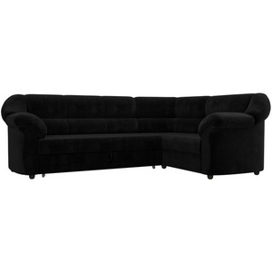 Изображение товара Диван угловой Карнелла правый (велюр черный) Лига Диванов 109576