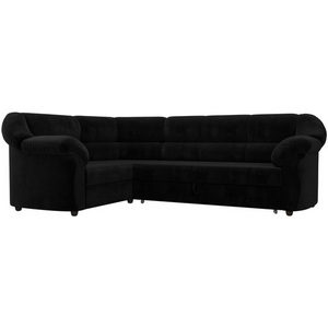 Изображение товара Диван угловой Карнелла левый (велюр черный) Лига Диванов 109576L