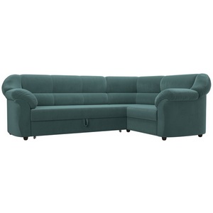 Изображение товара Диван угловой Карнелла правый (Велюр бирюзовый) Лига Диванов 109579