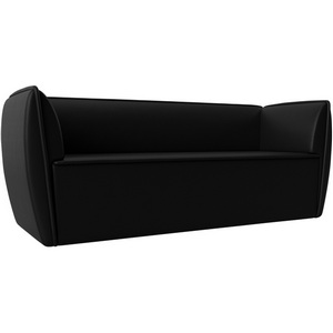 Изображение товара Прямой диван Бергамо 3-х местный (экокожа черная) Лига Диванов 112133