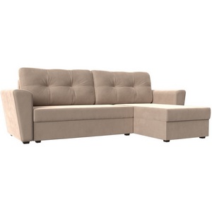 Изображение товара Угловой диван Амстердам лайт правый (велюр бежевый) Лига Диванов 112448