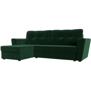 Изображение товара Угловой диван Амстердам лайт левый (велюр зеленый) Лига Диванов 112451L