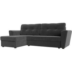 Изображение товара Угловой диван Амстердам лайт левый (велюр серый) Лига Диванов 112453L