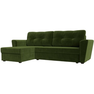 Изображение товара Угловой диван Амстердам лайт левый (микровельвет зеленый) Лига Диванов 112459L