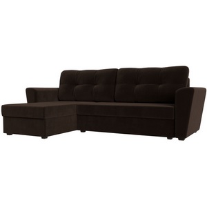 Изображение товара Угловой диван Амстердам лайт левый (микровельвет коричневый) Лига Диванов 112461L