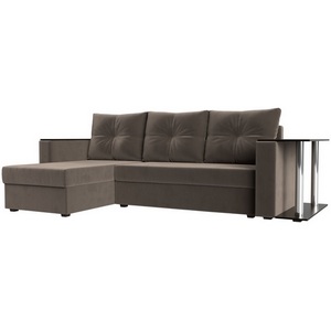 Изображение товара Угловой диван Атланта лайт левый (велюр коричневый) Лига Диванов 112496L