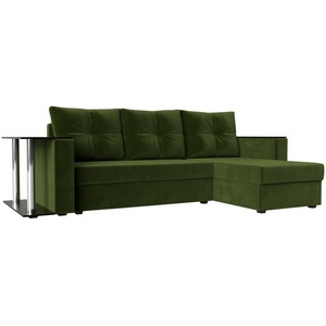 Изображение товара Угловой диван Атланта лайт правый (микровельвет зеленый) Лига Диванов 112503