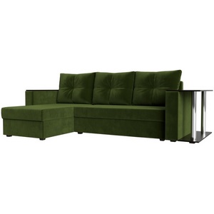 Изображение товара Угловой диван Атланта лайт левый (микровельвет зеленый) Лига Диванов 112503L