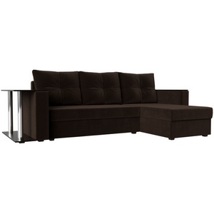 Изображение товара Угловой диван Атланта лайт правый (микровельвет коричневый) Лига Диванов 112505