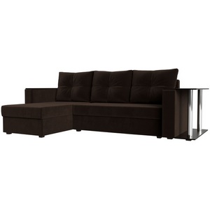 Изображение товара Угловой диван Атланта лайт левый (микровельвет коричневый) Лига Диванов 112505L
