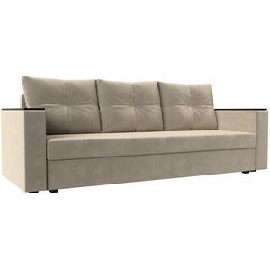 Изображение товара Диван прямой Атланта лайт без стола (микровельвет бежевый) Лига Диванов 112643