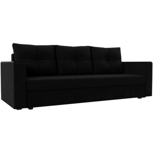 Изображение товара Диван прямой Атланта лайт без стола (микровельвет черный) Лига Диванов 112651